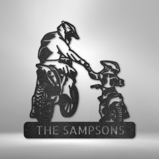 Father and Son Motorcross Monogram - Steel Sign-Steel Sign-custom-metal-wall-art.com