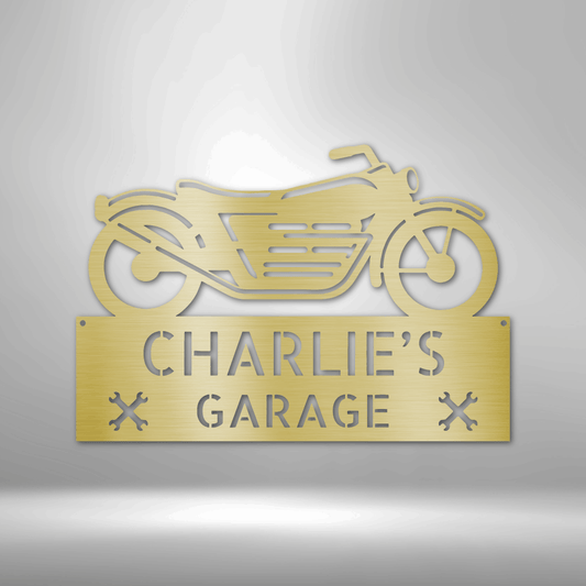 Motorcycle Adventure Monogram - Steel Sign-Steel Sign-custom-metal-wall-art.com