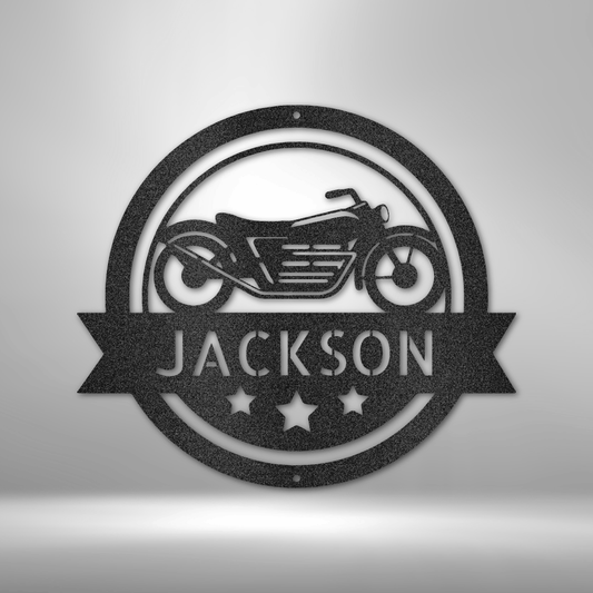 Motorcycle Specialist Monogram - Steel Sign-Steel Sign-custom-metal-wall-art.com