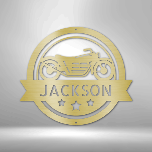 Motorcycle Specialist Monogram - Steel Sign-Steel Sign-custom-metal-wall-art.com