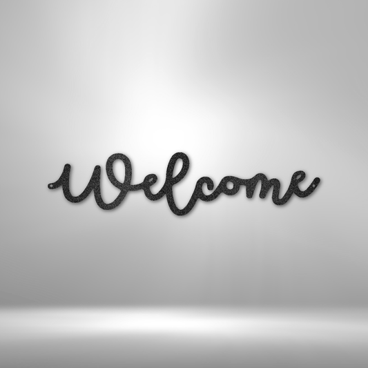 Welcome Script - Steel Sign-Steel Sign-custom-metal-wall-art.com