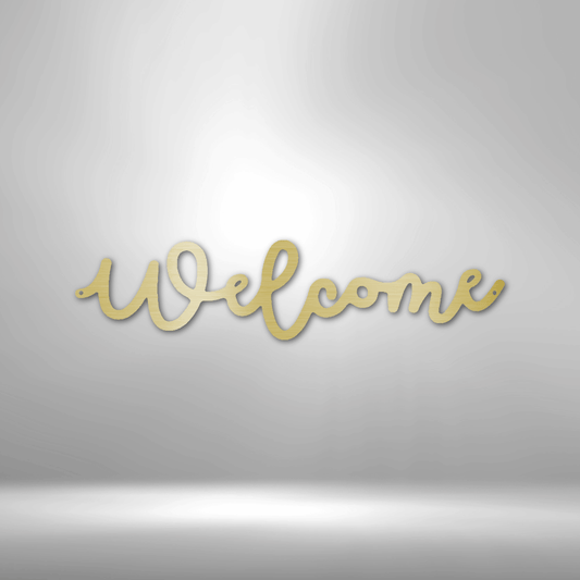 Welcome Script - Steel Sign-Steel Sign-custom-metal-wall-art.com