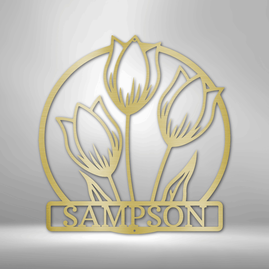Wild Tulip Monogram - Steel Sign-Steel Sign-custom-metal-wall-art.com