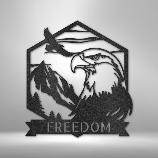 Bald Eagle Monogram - Steel Sign-Steel Sign-custom-metal-wall-art.com