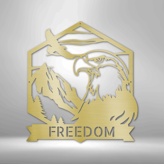 Bald Eagle Monogram - Steel Sign-Steel Sign-custom-metal-wall-art.com