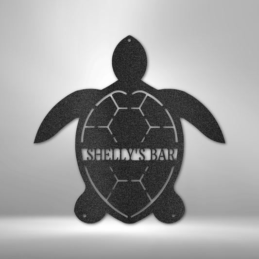 Turtle Monogram - Steel Sign-Steel Sign-custom-metal-wall-art.com