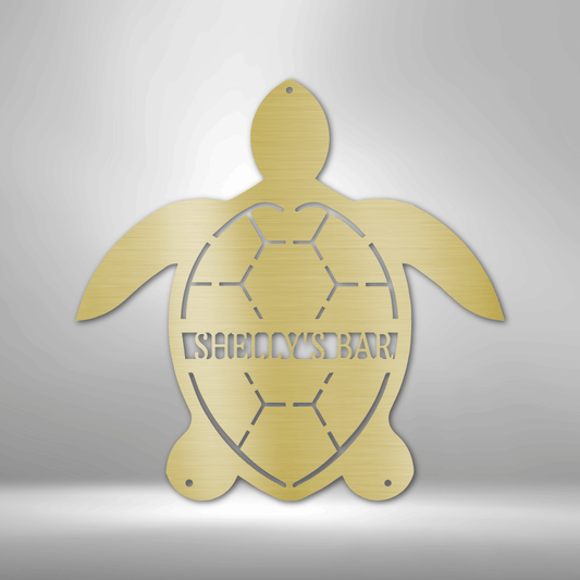 Turtle Monogram - Steel Sign-Steel Sign-custom-metal-wall-art.com