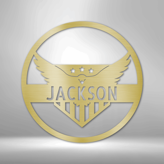 Attacking Eagle Monogram - Steel Sign-Steel Sign-custom-metal-wall-art.com