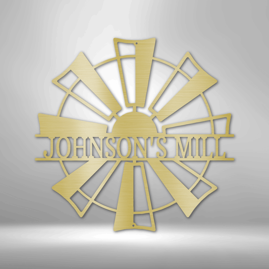 Windmill Monogram - Steel Sign-Steel Sign-custom-metal-wall-art.com