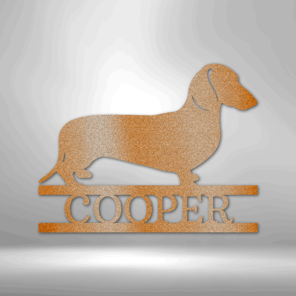 Dachshund Monogram - Steel Sign-Steel Sign-custom-metal-wall-art.com