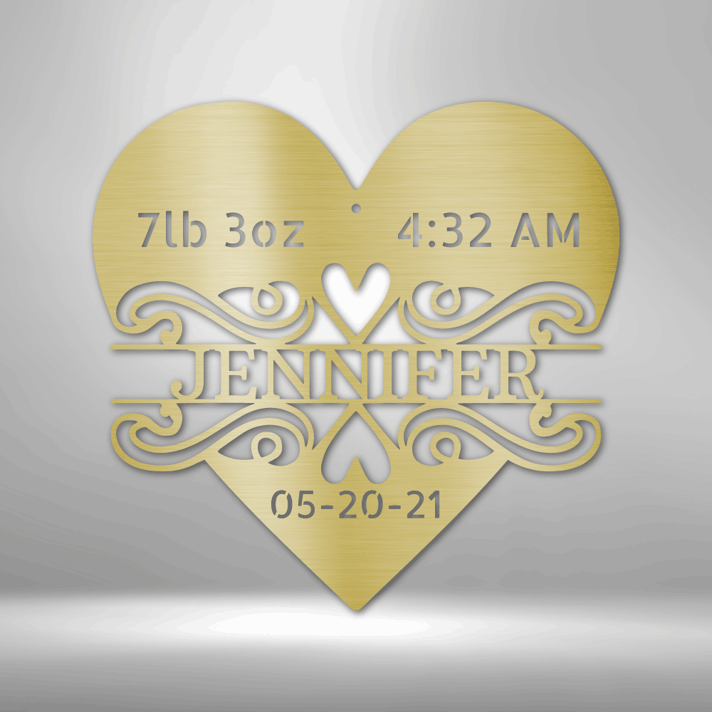 Newborn Love Monogram - Steel Sign-Steel Sign-custom-metal-wall-art.com