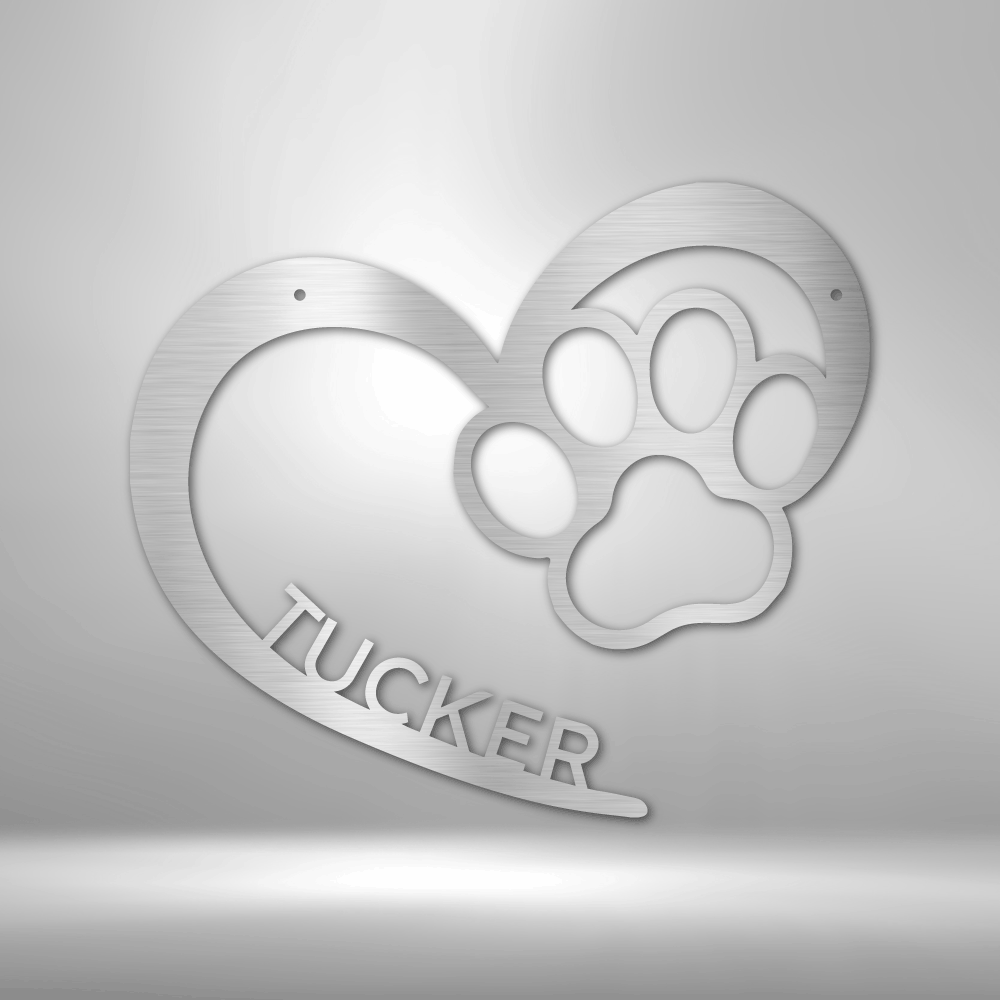 Puppy Love Monogram - Steel Sign-Steel Sign-custom-metal-wall-art.com