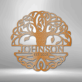 Fancy Tree of Life Monogram - Steel Sign-Steel Sign-custom-metal-wall-art.com