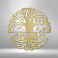 Fancy Tree of Life Monogram - Steel Sign-Steel Sign-custom-metal-wall-art.com