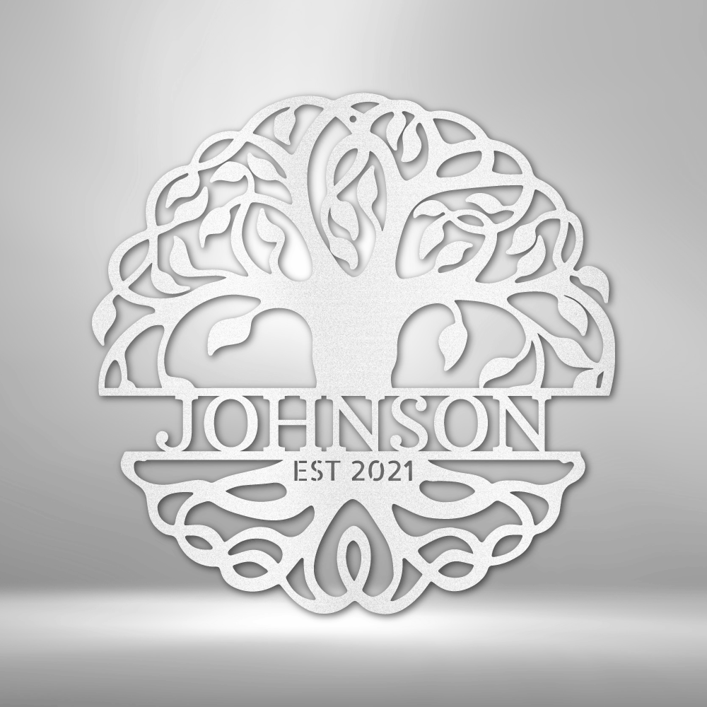 Fancy Tree of Life Monogram - Steel Sign-Steel Sign-custom-metal-wall-art.com