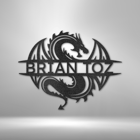 Celtic Dragon Monogram - Steel Sign-Steel Sign-custom-metal-wall-art.com