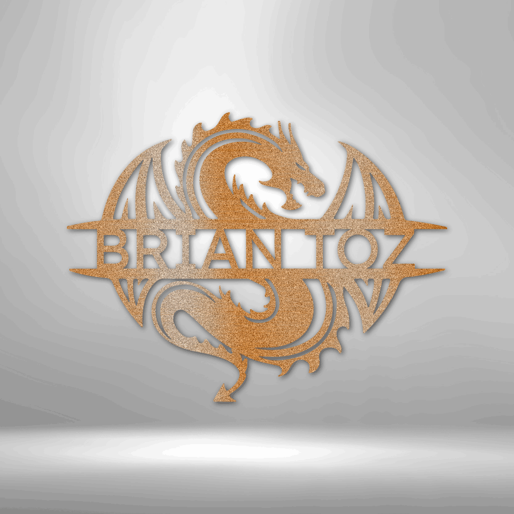 Celtic Dragon Monogram - Steel Sign-Steel Sign-custom-metal-wall-art.com