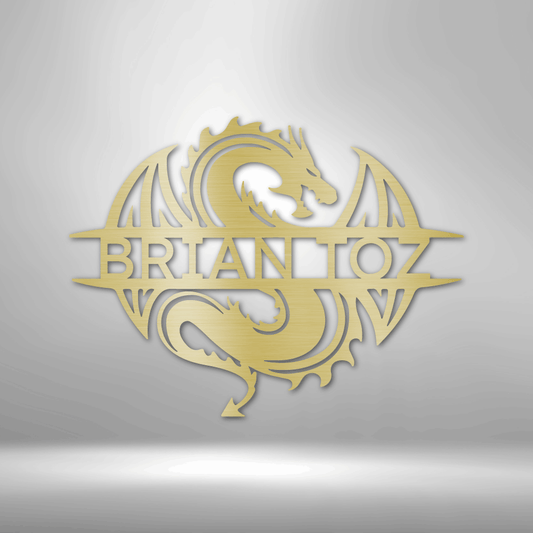 Celtic Dragon Monogram - Steel Sign-Steel Sign-custom-metal-wall-art.com