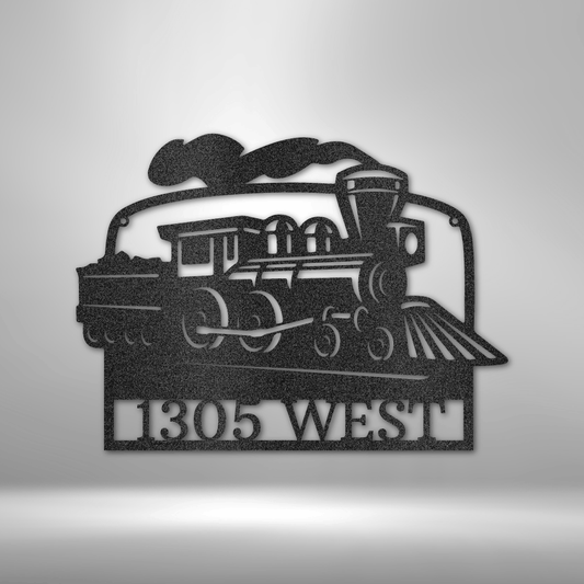 Coal Train Monogram - Steel Sign-Steel Sign-custom-metal-wall-art.com