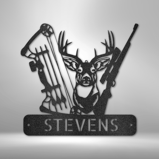 Deer Hunter Monogram - Steel Sign-Steel Sign-custom-metal-wall-art.com