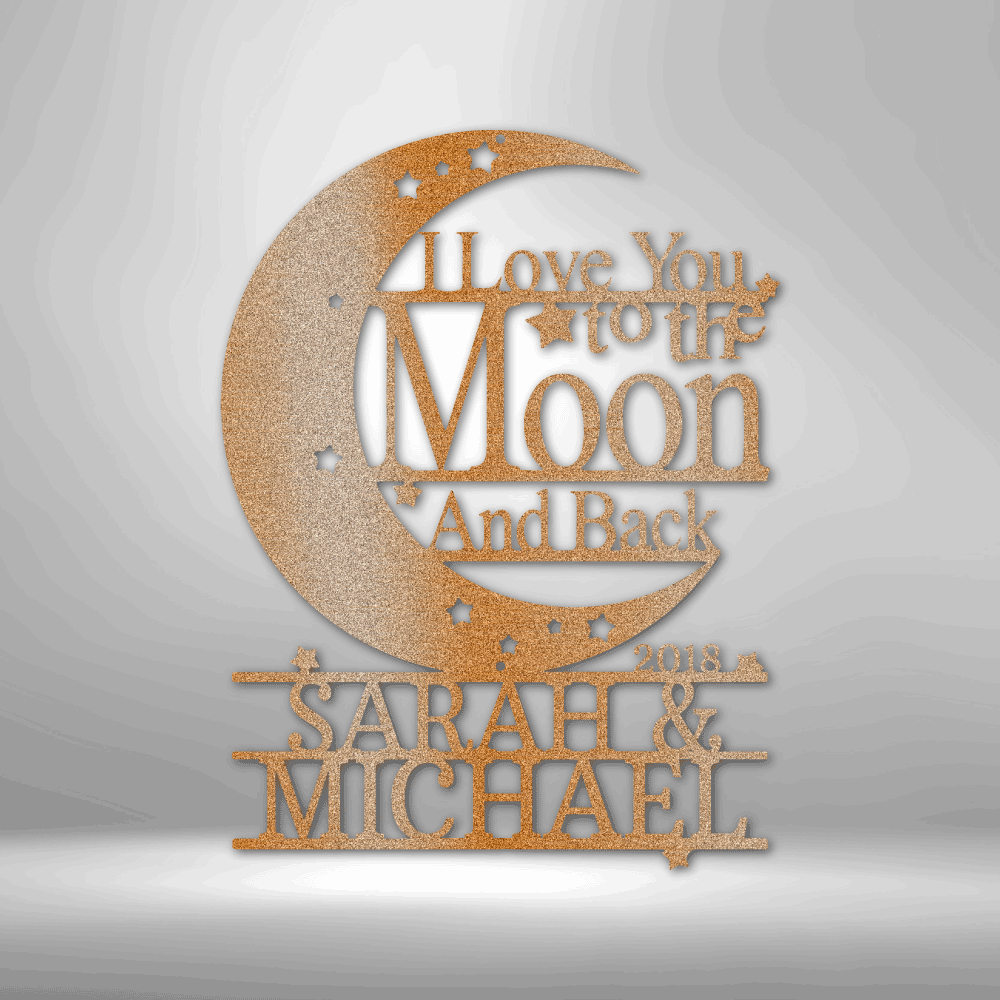 Moon and Back Monogram - Steel Sign-Steel Sign-custom-metal-wall-art.com