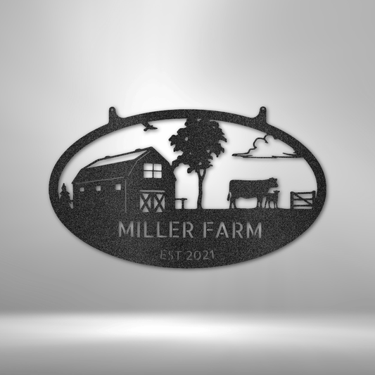 Farmstead Monogram - Steel Sign-Steel Sign-custom-metal-wall-art.com