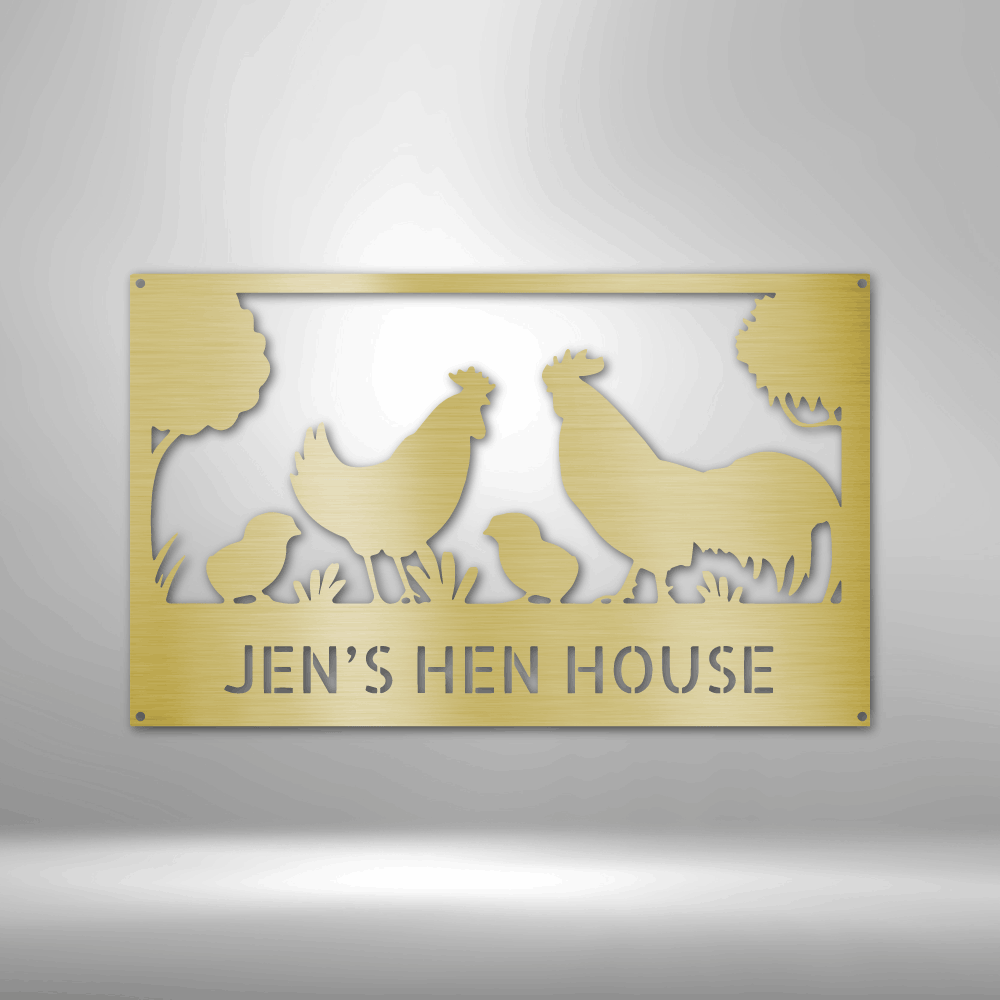 Hen House Monogram - Steel Sign-Steel Sign-custom-metal-wall-art.com