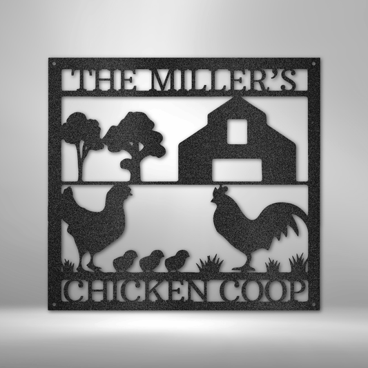 Chicken Coop Monogram - Steel Sign-Steel Sign-custom-metal-wall-art.com