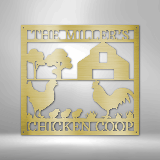 Chicken Coop Monogram - Steel Sign-Steel Sign-custom-metal-wall-art.com