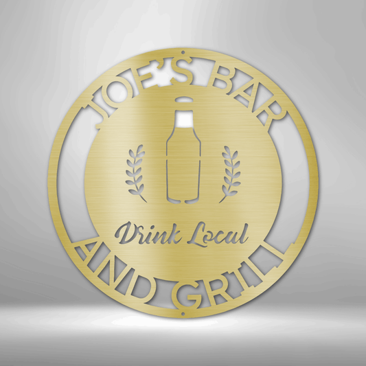 Drink Local Monogram - Steel Sign-Steel Sign-custom-metal-wall-art.com