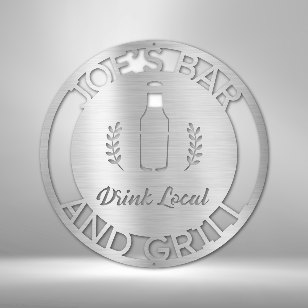 Drink Local Monogram - Steel Sign-Steel Sign-custom-metal-wall-art.com