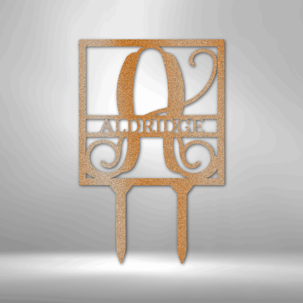 Square Stake Monogram - Steel Sign-Steel Sign-custom-metal-wall-art.com