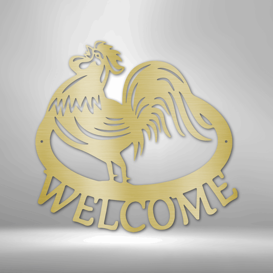 Welcome Rooster - Steel Sign-Steel Sign-custom-metal-wall-art.com