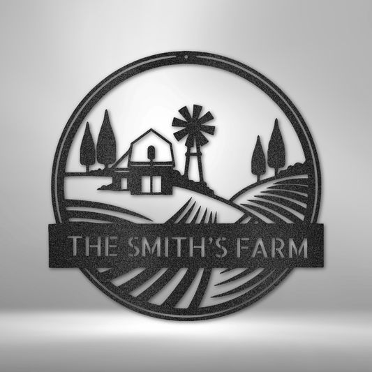 Rolling Fields Monogram - Steel Sign-Steel Sign-custom-metal-wall-art.com