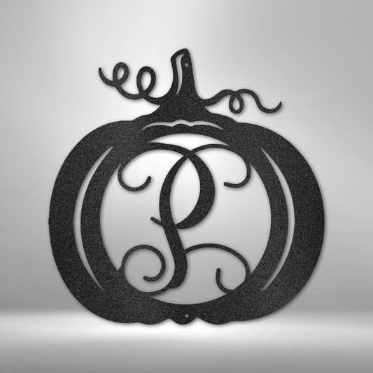 Pumpkin Initial Monogram - Steel Sign-Steel Sign-custom-metal-wall-art.com