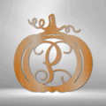 Pumpkin Initial Monogram - Steel Sign-Steel Sign-custom-metal-wall-art.com