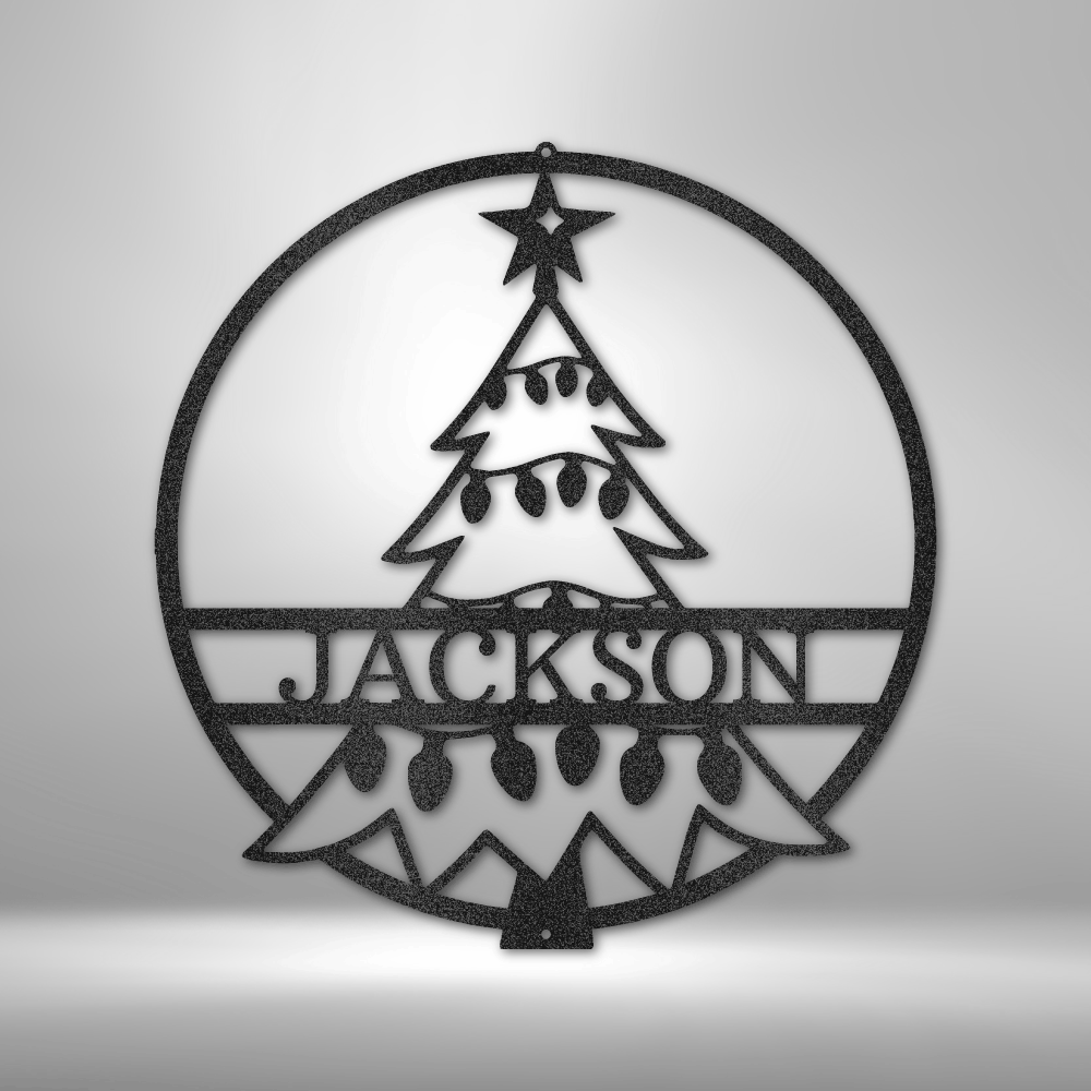 Christmas Tree Monogram - Steel Sign-Steel Sign-custom-metal-wall-art.com