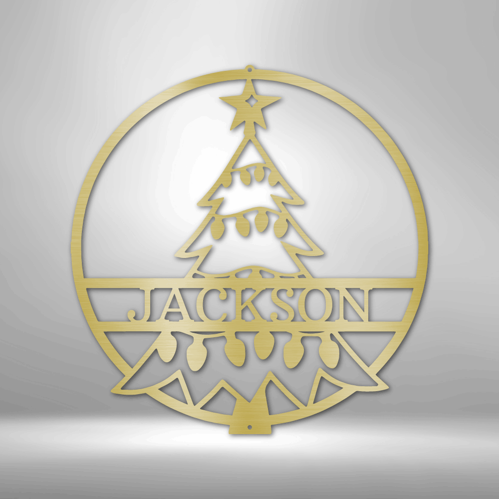 Christmas Tree Monogram - Steel Sign-Steel Sign-custom-metal-wall-art.com