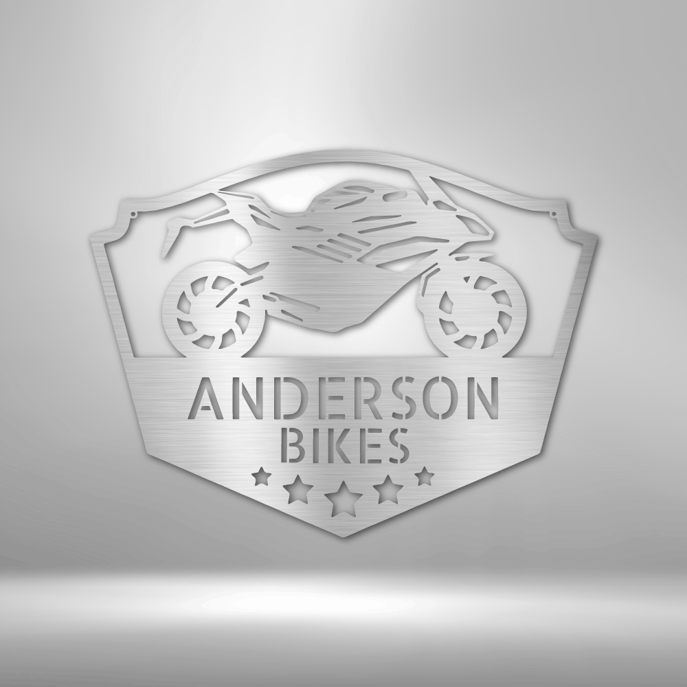 Bike Shop Monogram - Steel sign-Steel Sign-custom-metal-wall-art.com