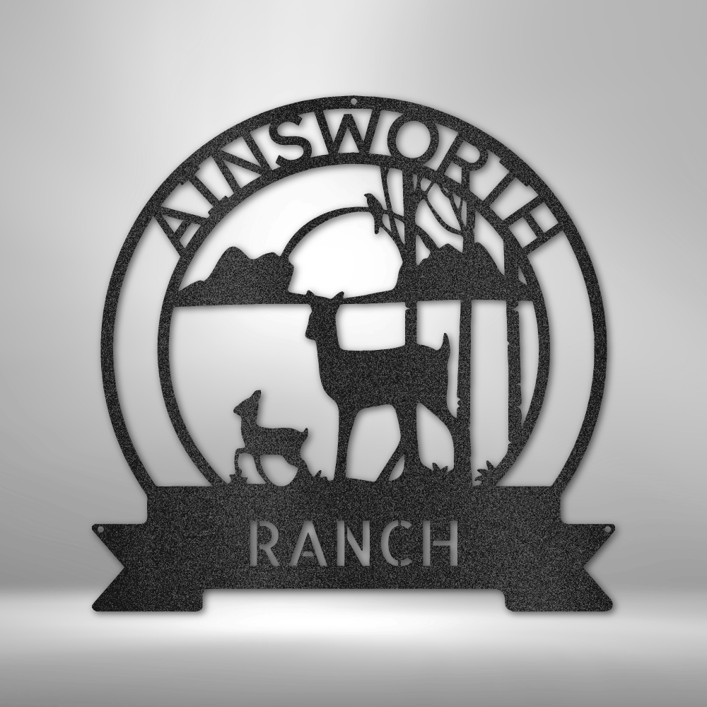 Ranch Sun Set Monogram - Steel sign-Steel Sign-custom-metal-wall-art.com