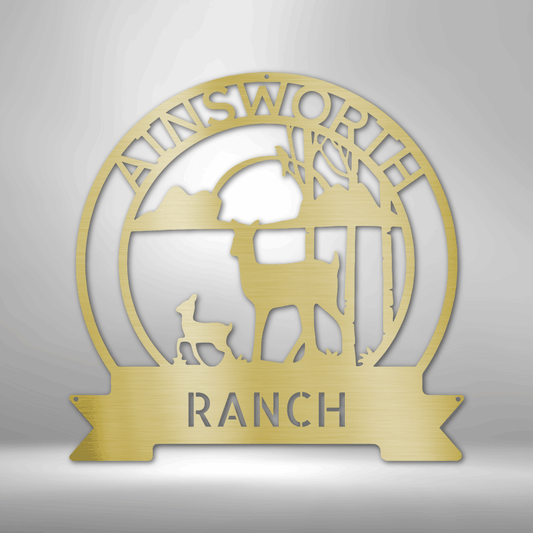 Ranch Sun Set Monogram - Steel sign-Steel Sign-custom-metal-wall-art.com