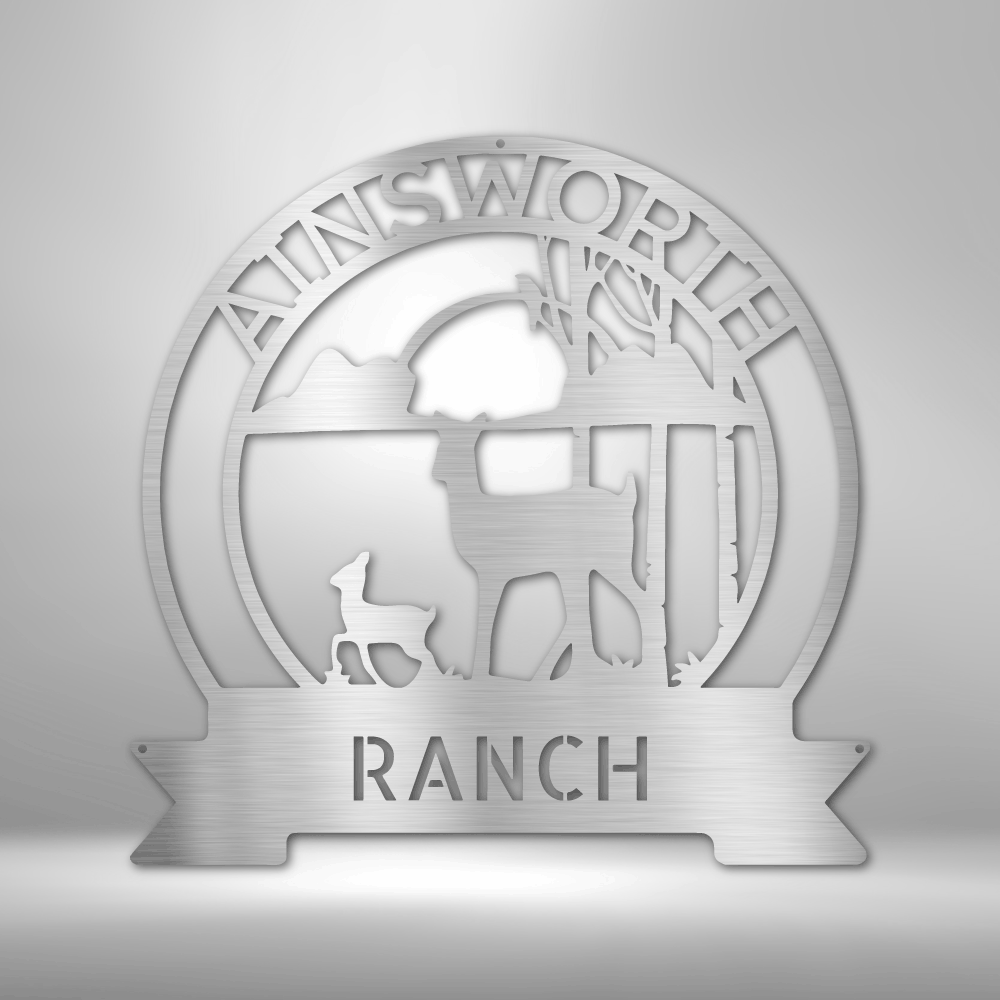 Ranch Sun Set Monogram - Steel sign-Steel Sign-custom-metal-wall-art.com