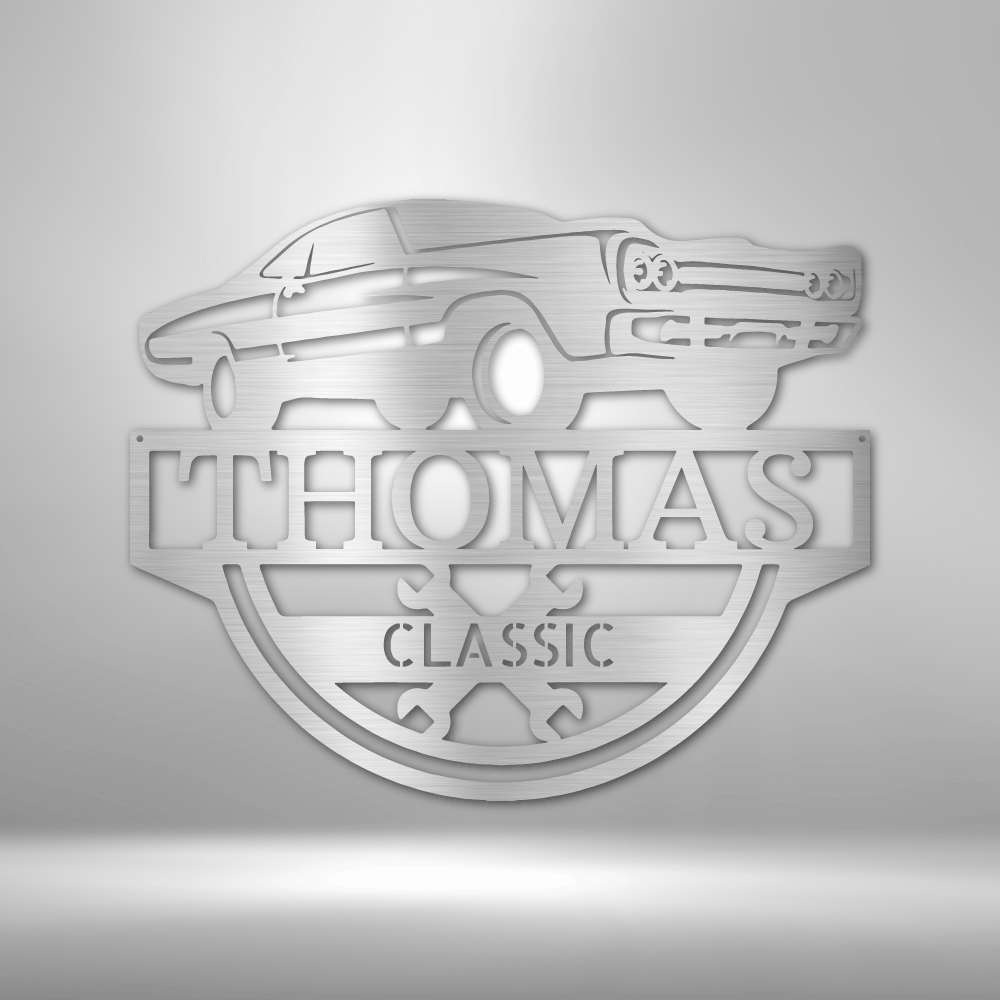 Timeless Car Monogram - Steel Sign-Steel Sign-custom-metal-wall-art.com