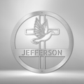 Dove and Cross Monogram - Steel Sign-Steel Sign-custom-metal-wall-art.com