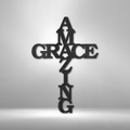 Amazing Grace Cross - Steel Sign-Steel Sign-custom-metal-wall-art.com