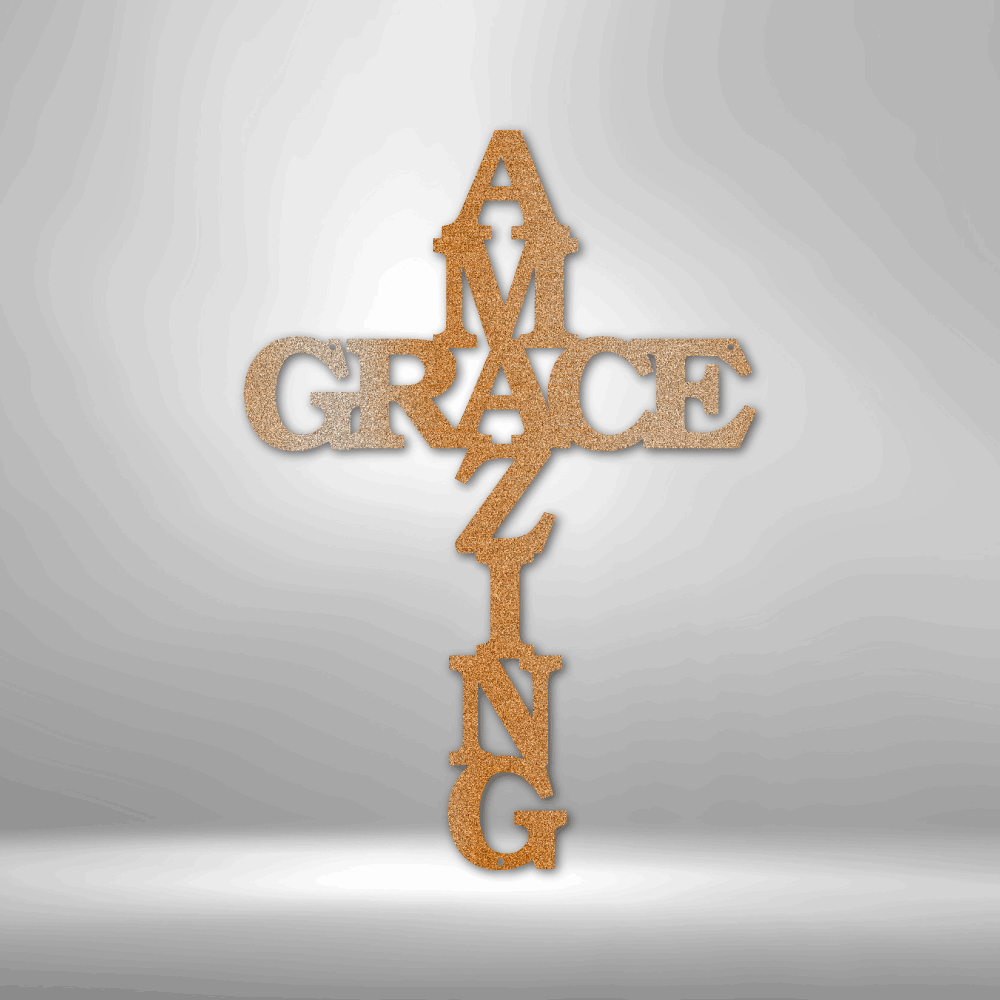 Amazing Grace Cross - Steel Sign-Steel Sign-custom-metal-wall-art.com