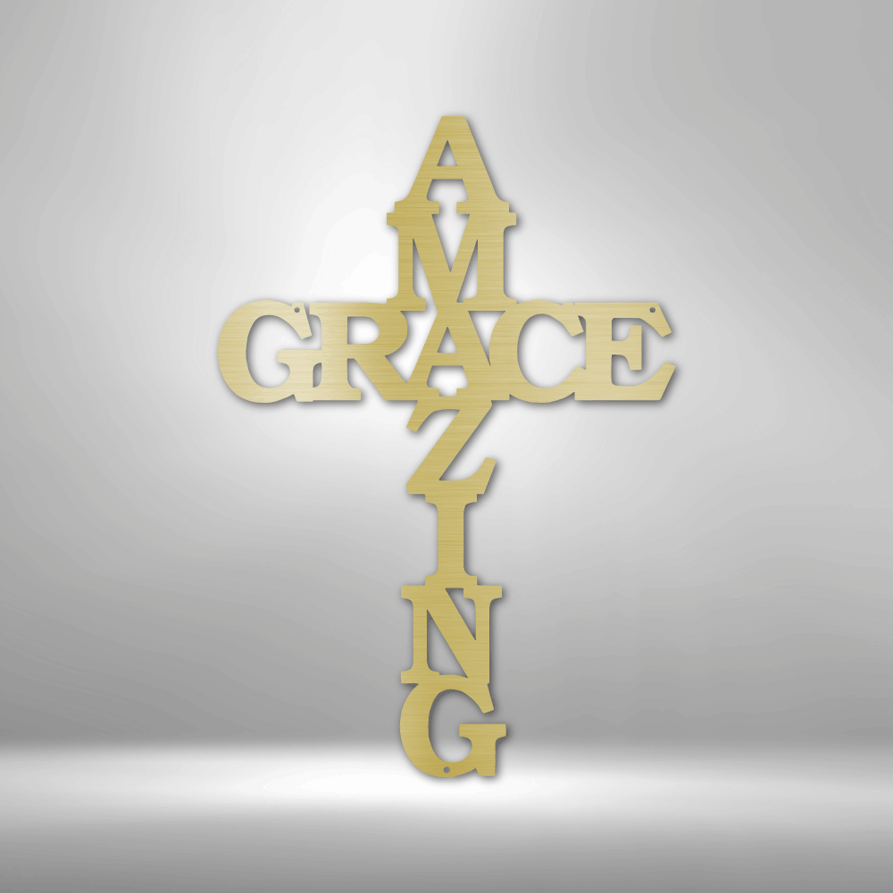 Amazing Grace Cross - Steel Sign-Steel Sign-custom-metal-wall-art.com