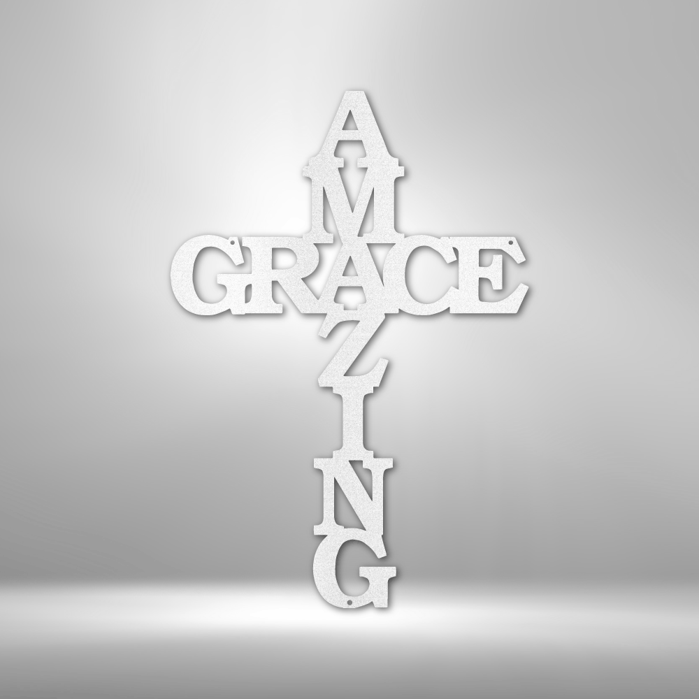 Amazing Grace Cross - Steel Sign-Steel Sign-custom-metal-wall-art.com