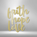 Faith Hope Love Script - Steel Sign-Steel Sign-custom-metal-wall-art.com