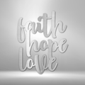 Faith Hope Love Script - Steel Sign-Steel Sign-custom-metal-wall-art.com